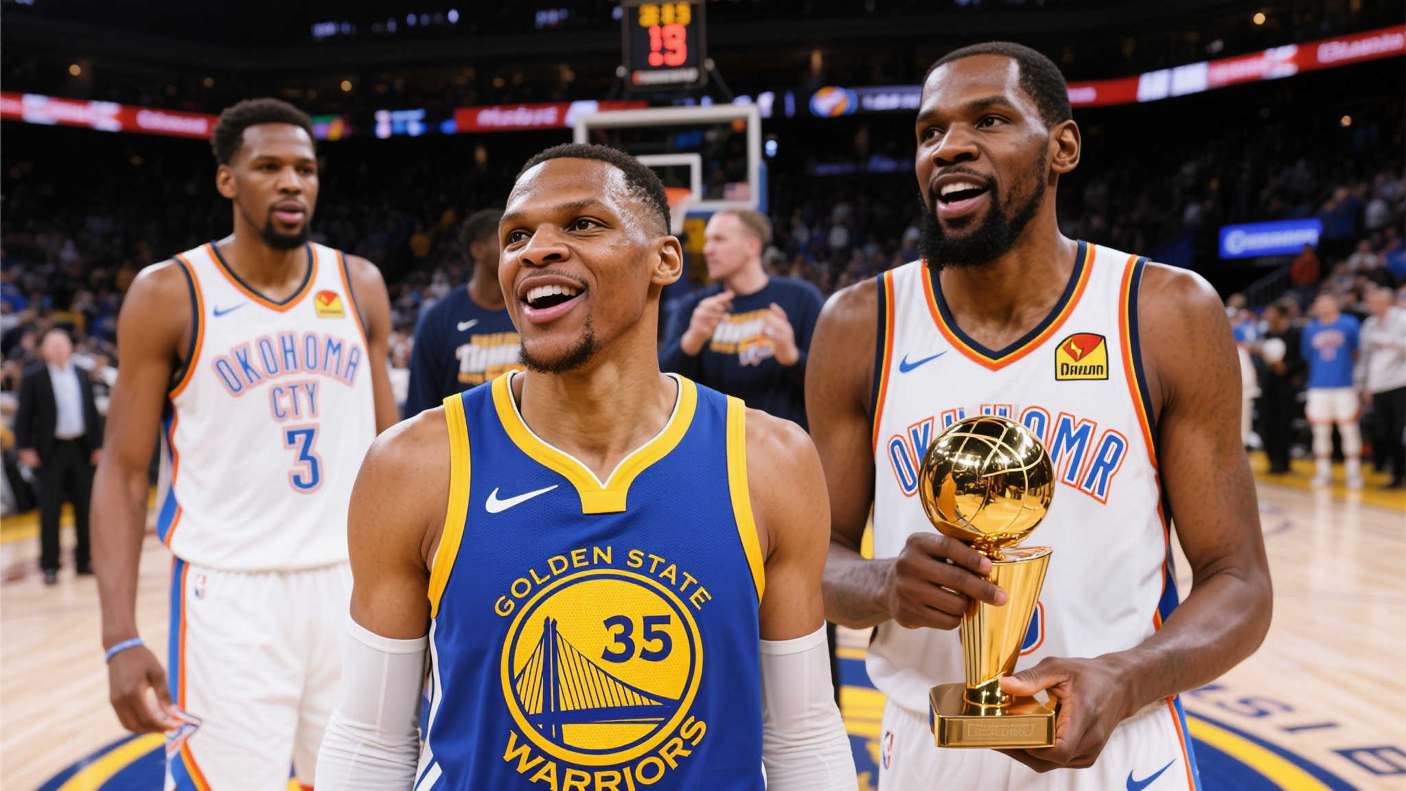 作为曾经紧张对抗过多次的两支球队，金州勇士与俄克拉