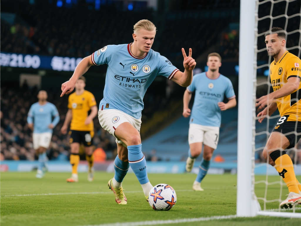 哈兰德英超效率惊人：平均21.9次触球破门，6.3次触球即射门